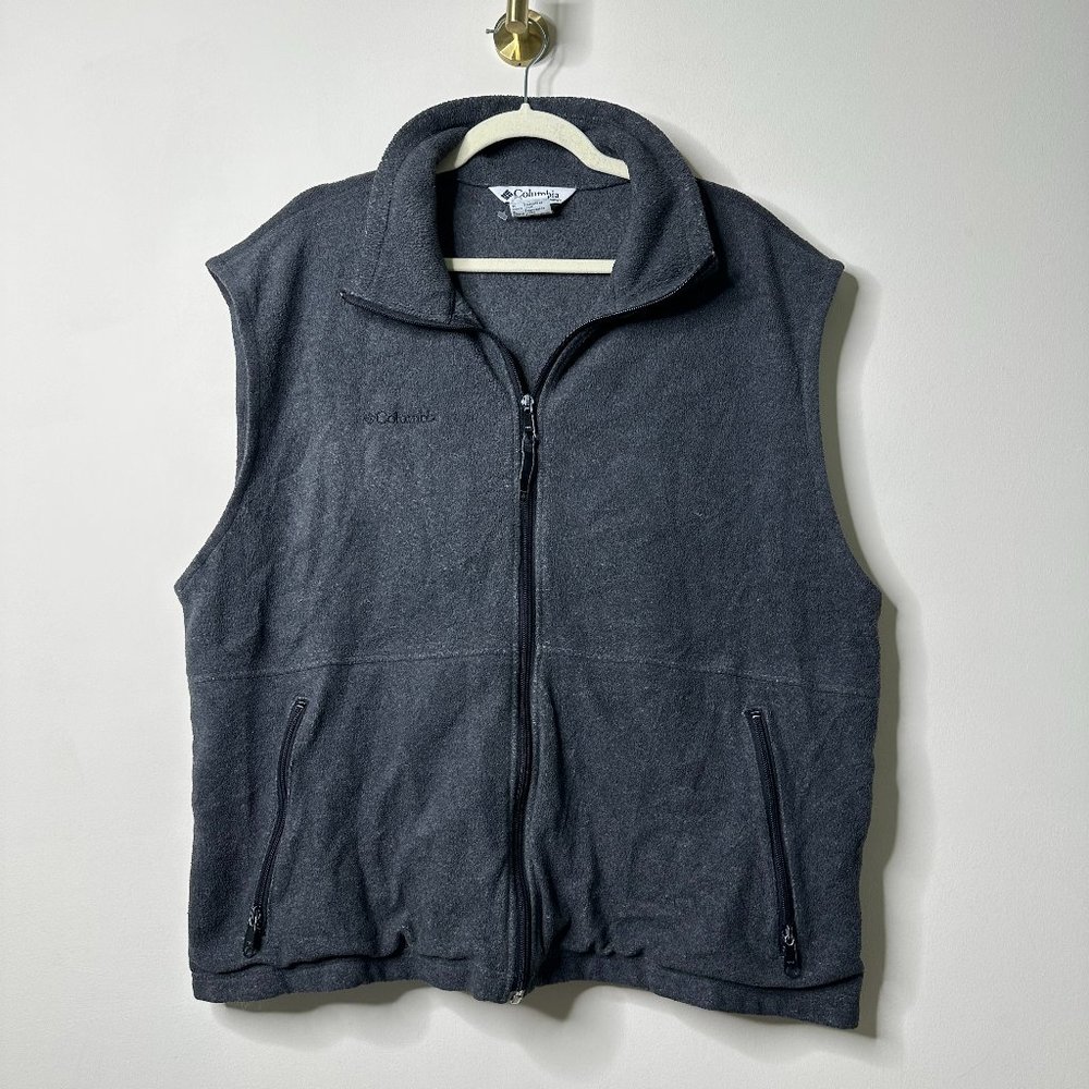 Columbia Charcoal Grey Full Zip Vest Men's XL